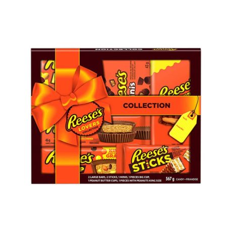 【2024 Flash Sale + Free Shipping】REESE'S 567g Lovers Chocolate Peanut Butter Assorted Candy Gift Box -  8 Assorted Bars