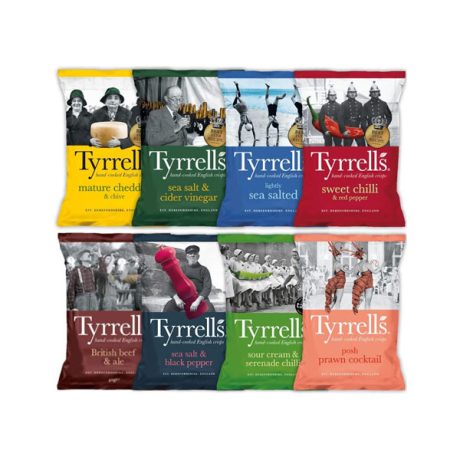 【2023 Limited Time Deals + Free Shipping】Tyrrells 8 Flavours Crisps Mixed Case -  Case of 24