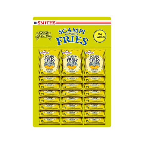 【2023 Special Deals + Free Shipping】Smith's Savoury Selection Scampi & Lemon Fries 27g (Sheet of 24 Bags)