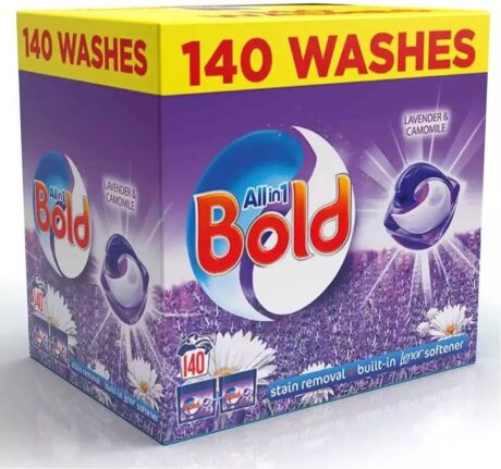 【New User Activity】Bold All-in-1 PODS Laundry Detergent 140 Washes 3.72Kg Power Pack, Lavender & Camomile